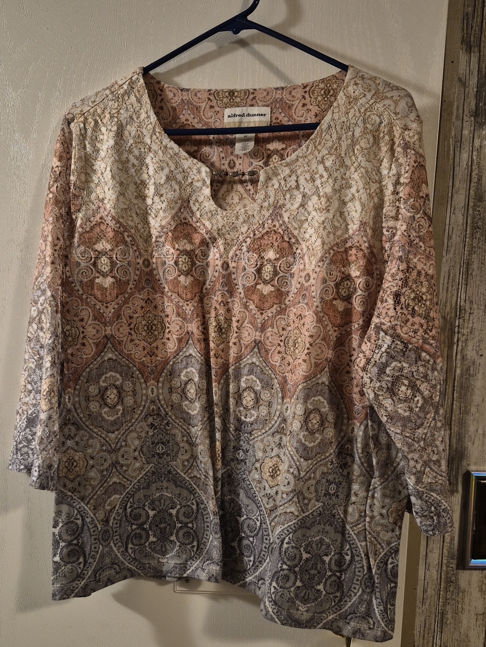 Alfred Dunner Multi-Color Paisley Scoop Neck Tunic Size 2X